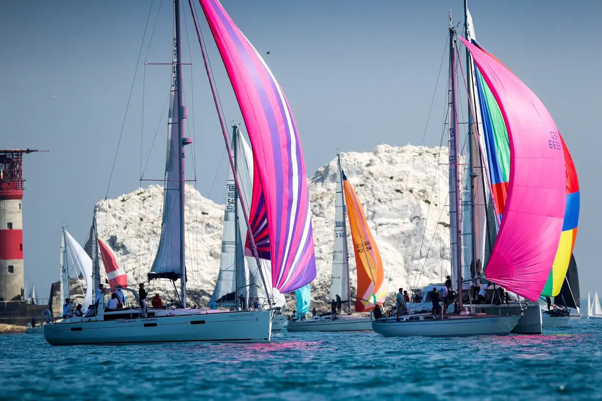 The Needles. Tomahawk, GBR 6699, Solent Mistress, GBR 4175