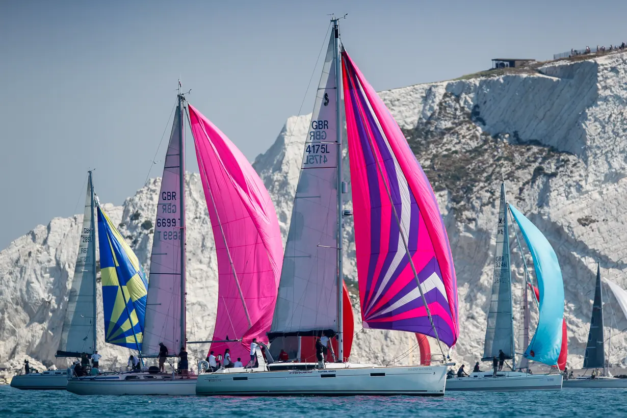 The Needles. Tomahawk, GBR 6699, Solent Mistress, GBR 4175