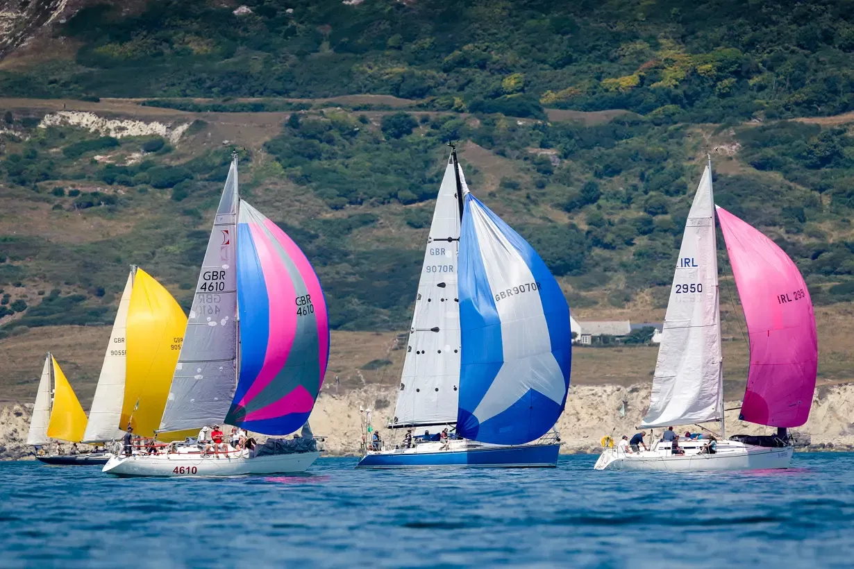 Fleet 2018. St Catherines Lighthouse, Stan the boat, GBR 4610