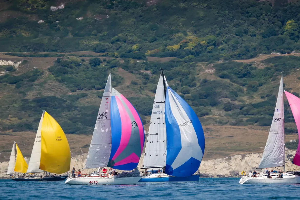 Fleet 2018. St Catherines Lighthouse, Stan the boat, GBR 4610