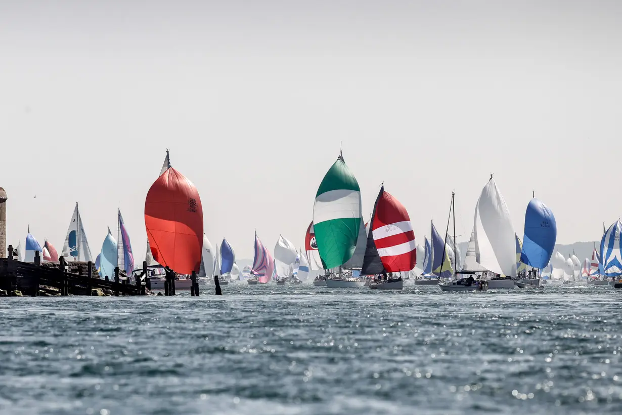 2019 Fleet passing Hurst Castle.