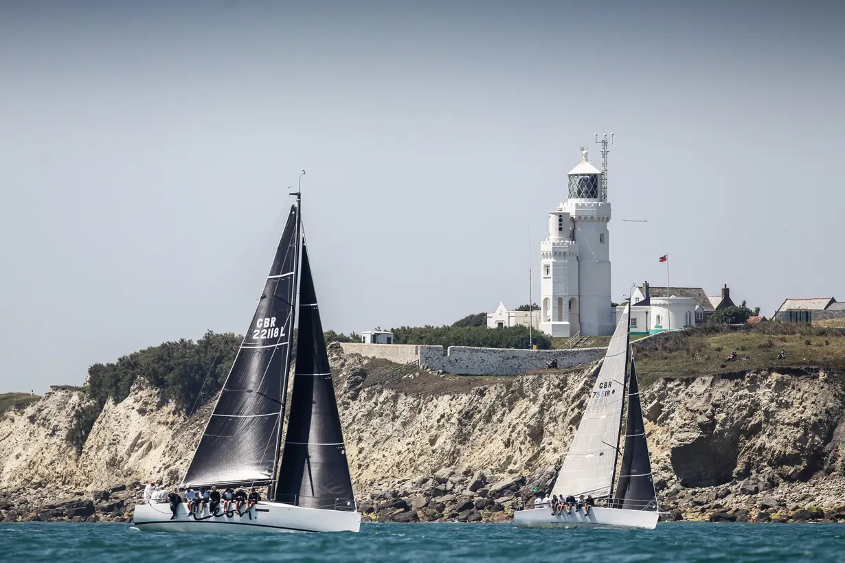 2019 Fleet. Leon, J112, GBR 22118L. St Catherines Lighthouse.