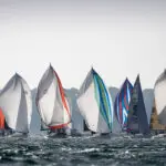 2019 Race start. La Reponse, R and W, Musketeer, GBR 9868, GBR 42N, GBR 7727T