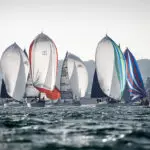 2019 Race start. La Reponse, R and W, Musketeer, GBR 42N, GBR 7727T