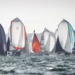 2019 Race start. La Reponse, R and W, Musketeer, GBR 42N, GBR 7727T