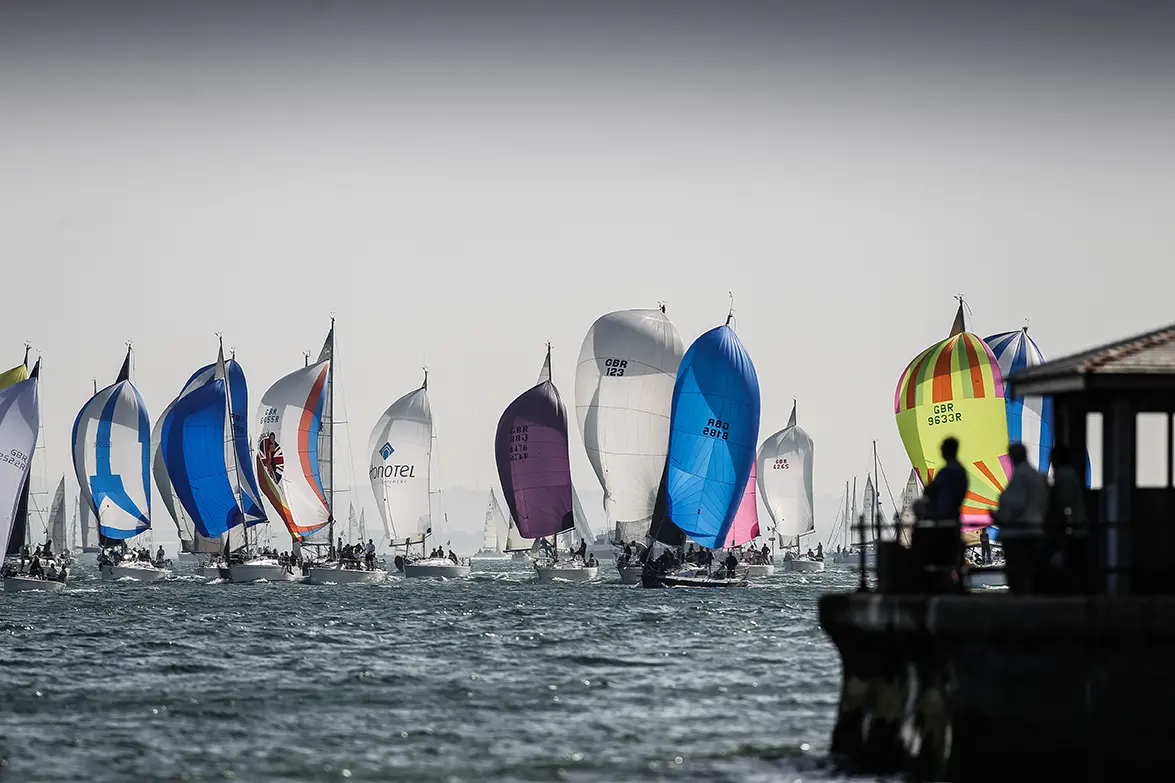 2019 Race start. Egypt Point, Cowes, GBR 123, GBR 9633R