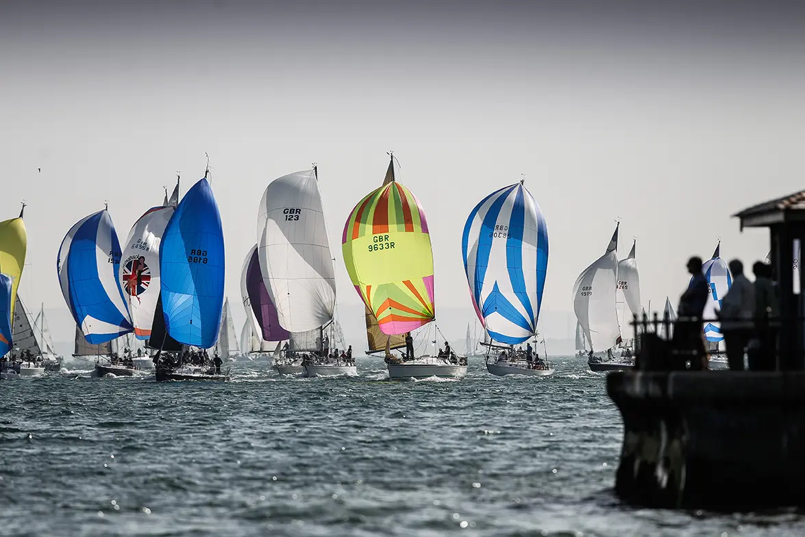 2019 Race start. Egypt Point, Cowes, GBR 123, GBR 9633R