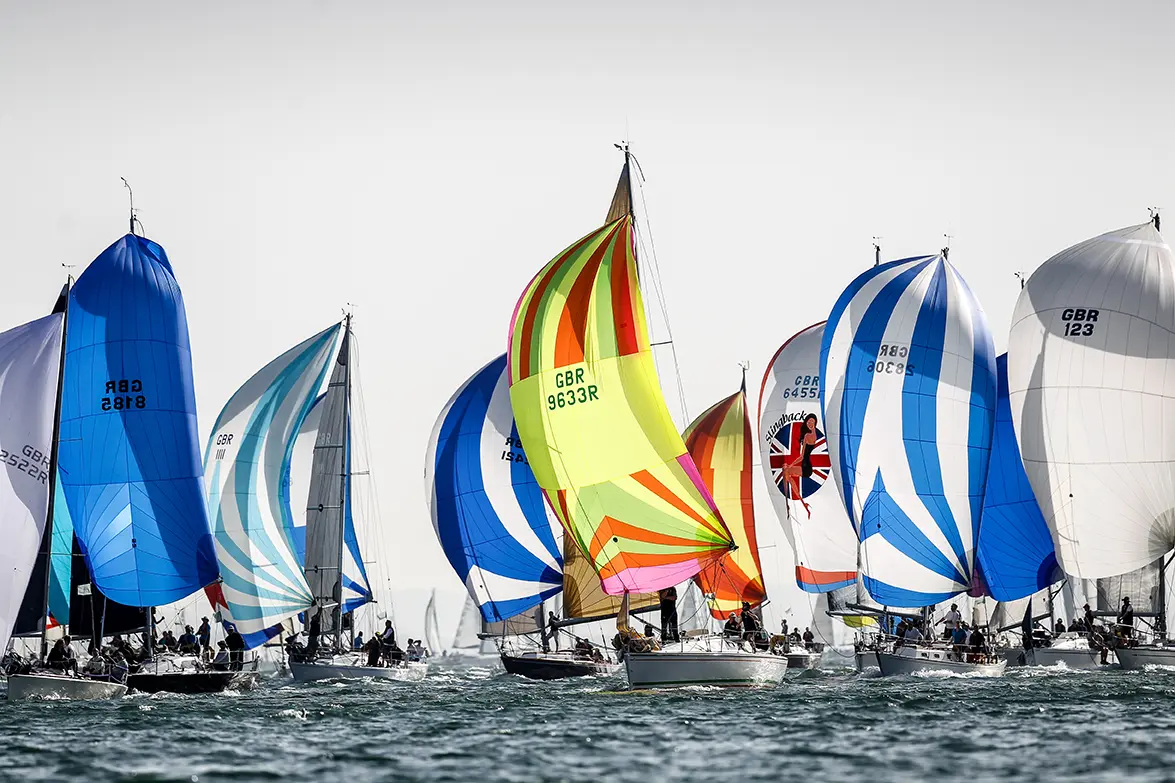 2019 Race start. Ruthless, Xara, Quokka 9, GBR 9633R, GBR 123