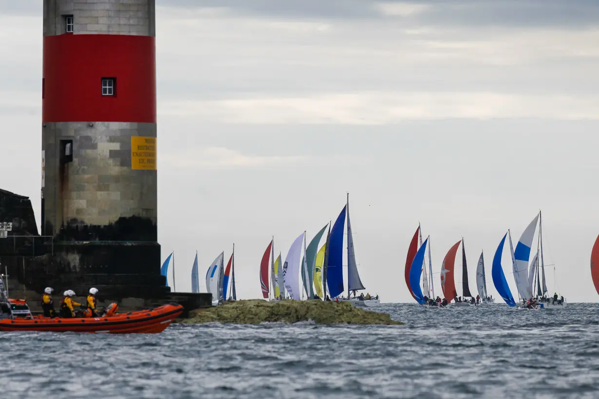 2021 The Needles, Fleet rounding the Needles