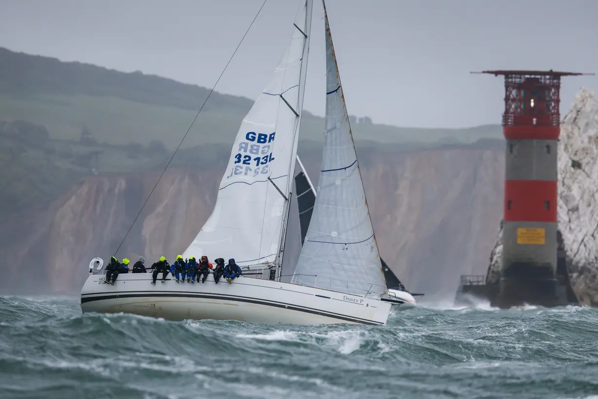 The Needles. Dusty P, First 40, GBR 3213L